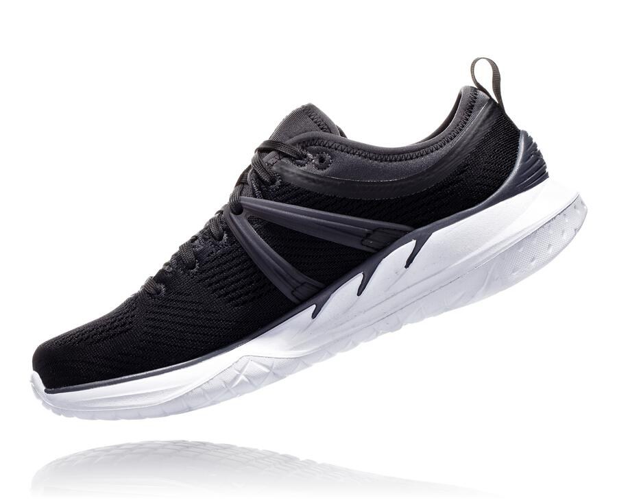 Hoka Australia One One Tivra - Womens Running Shoes Black/White - EAVSD-9206